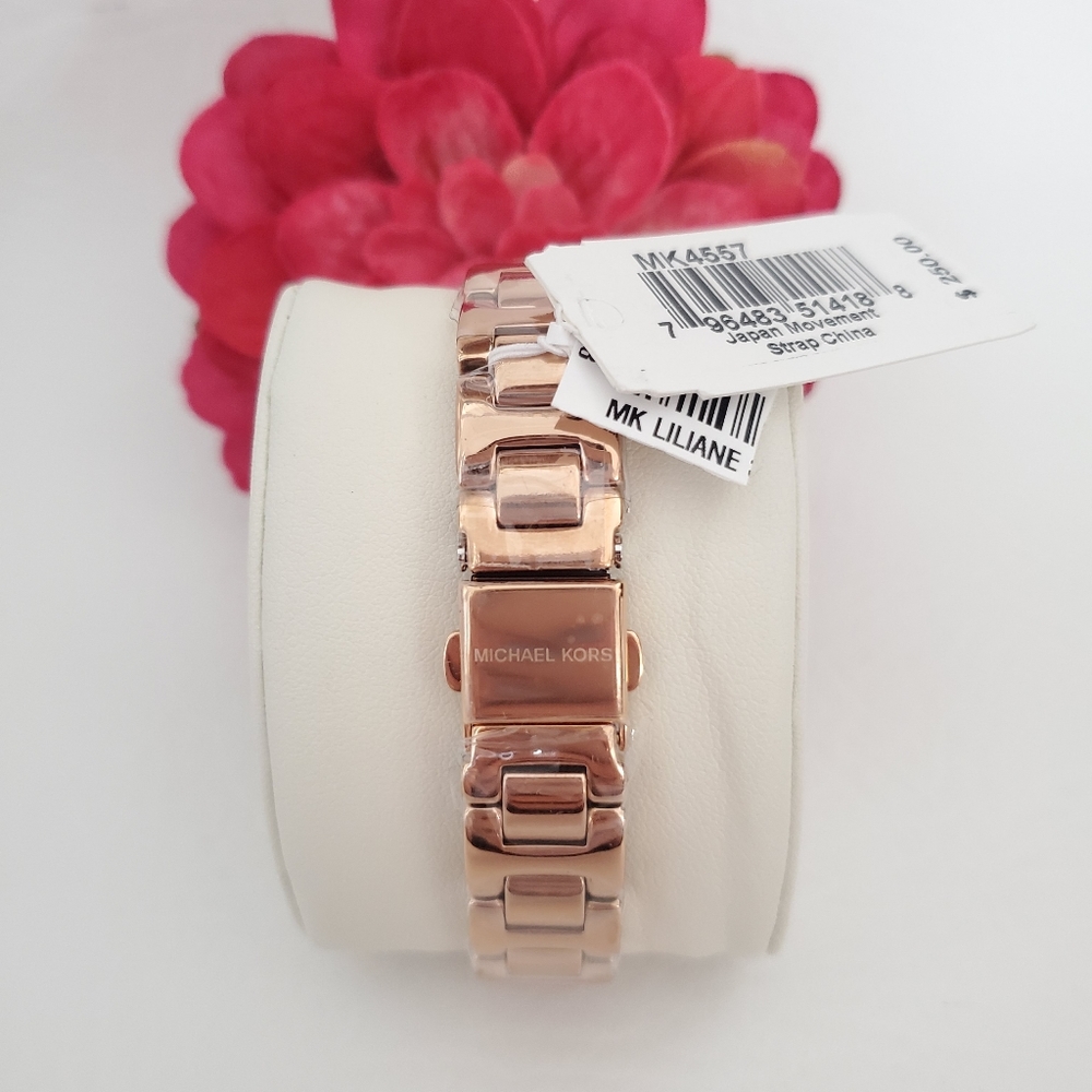 Michael Kors Liliane 36mm Rose Gold Womens Watch - Picture 3 of 8